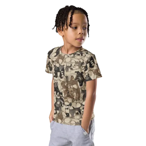 Menagerie Nocturne on a Kids Crew Neck T-Shirt