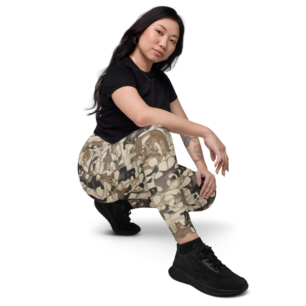 Menagerie Nocturne on Leggings with Pockets — Right Front