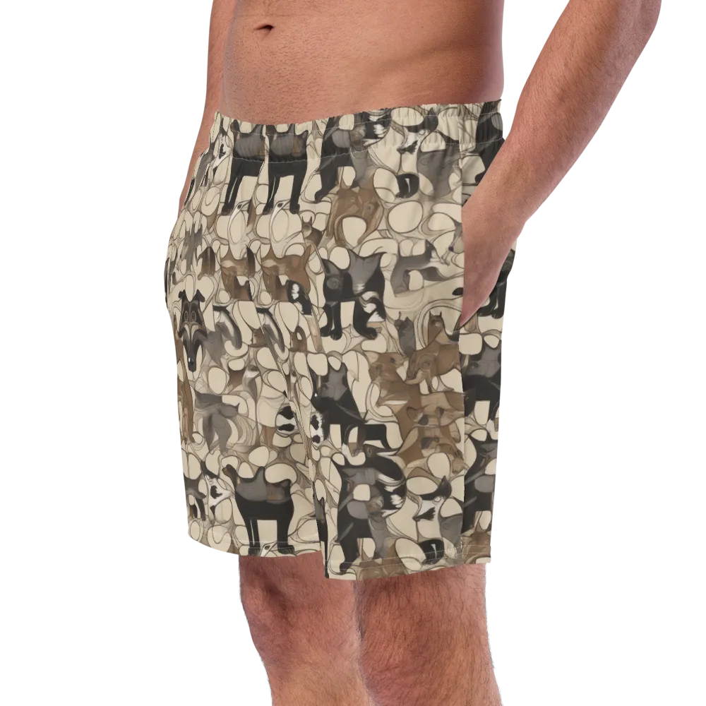 Menagerie Nocturne on Swim Trunks — Left Front
