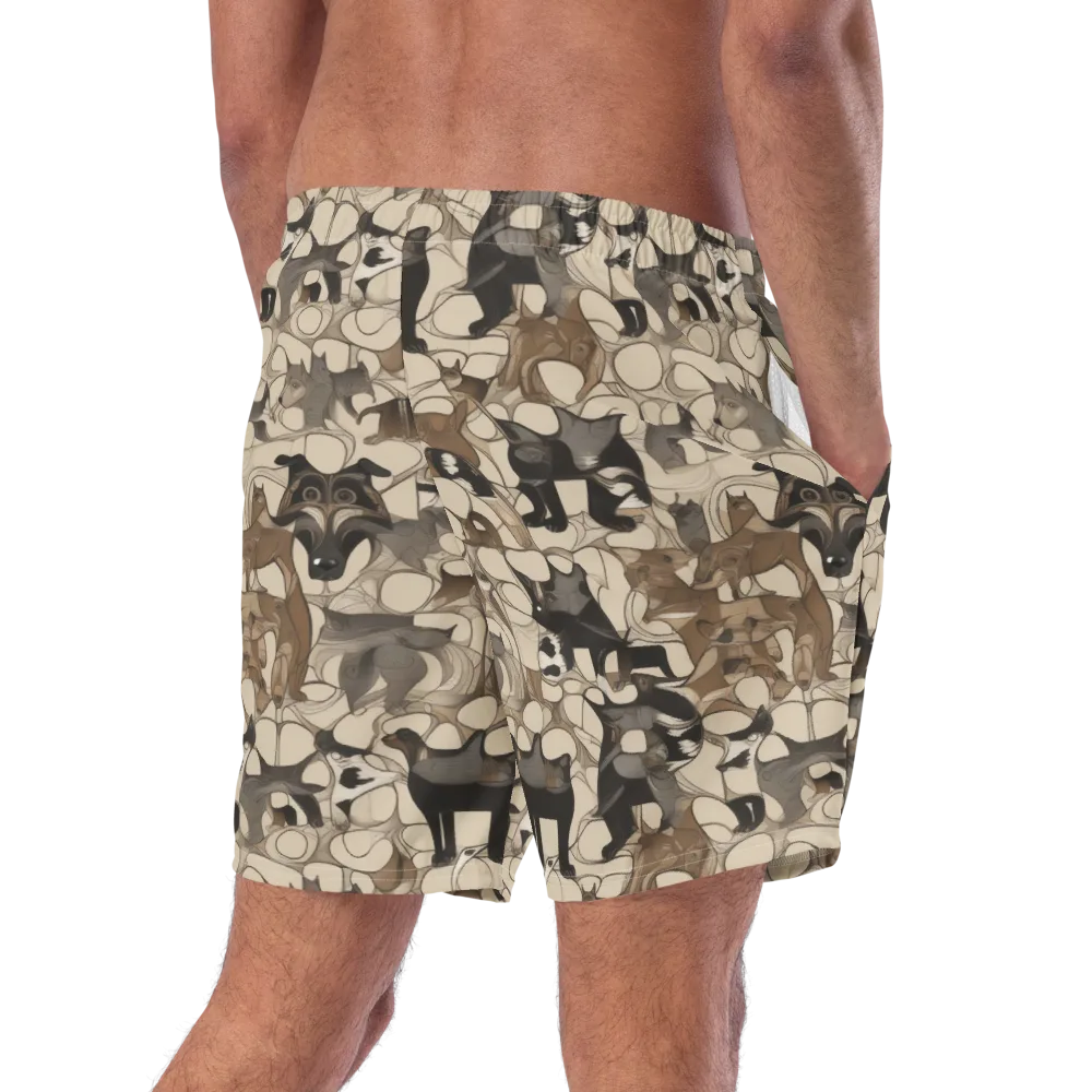 Menagerie Nocturne on Swim Trunks — Right Back