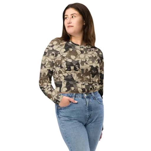 Menagerie Nocturne on a Long Sleeve Crop Top