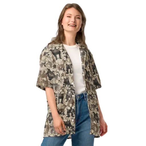 Menagerie Nocturne on a Button Shirt