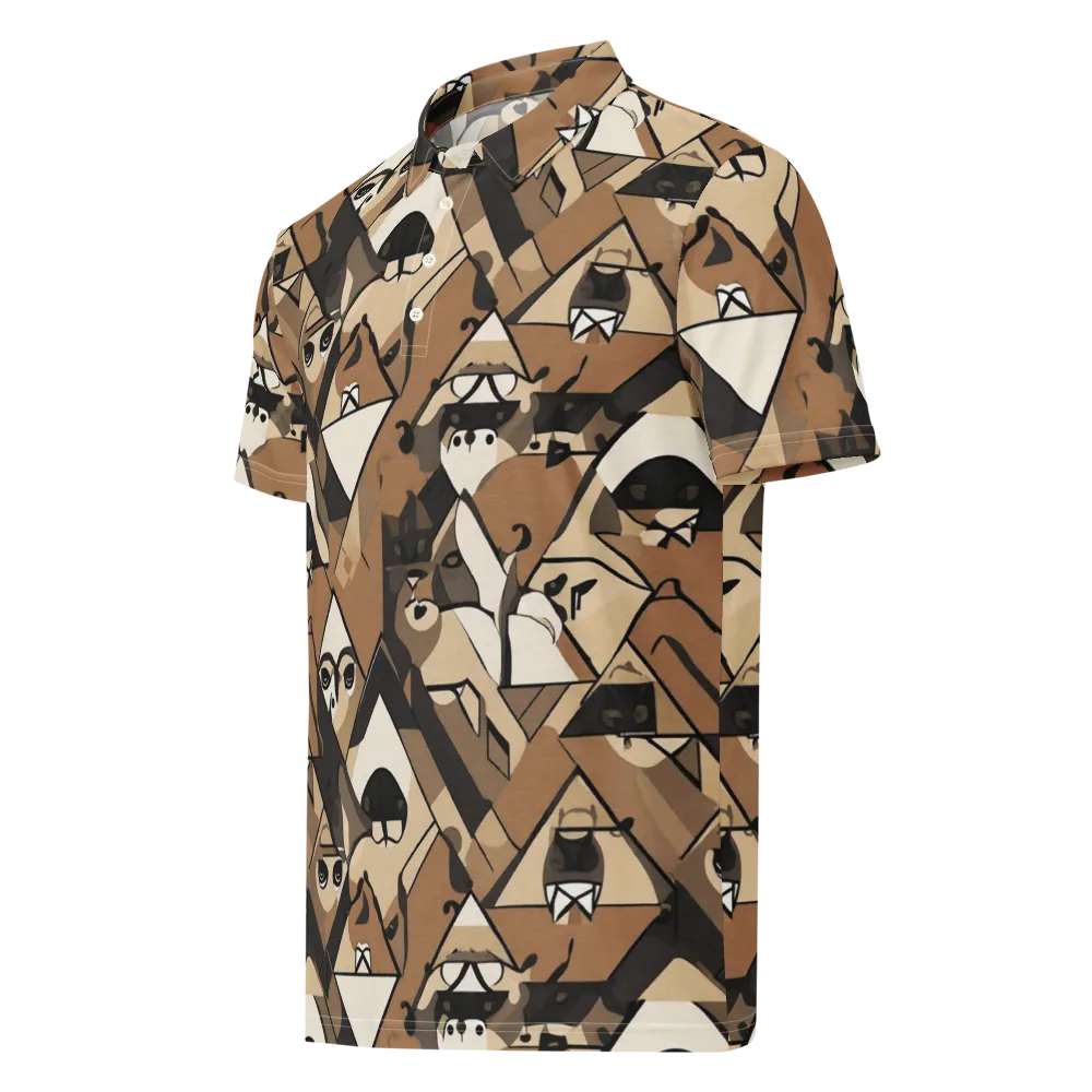 Sepia Menagerie on Men's Slim Fit Polo Shirt — Left Front