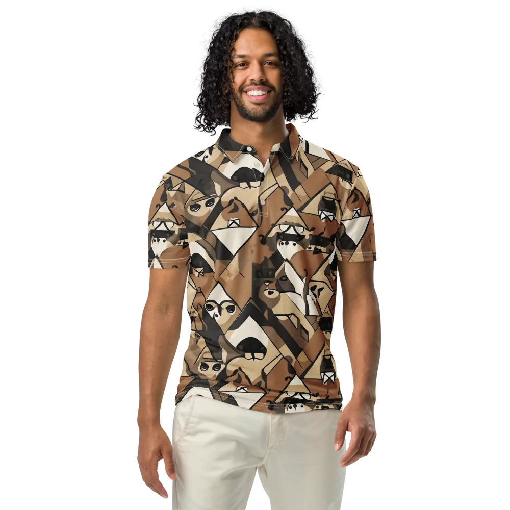 Sepia Menagerie on Men's Slim Fit Polo Shirt — Front