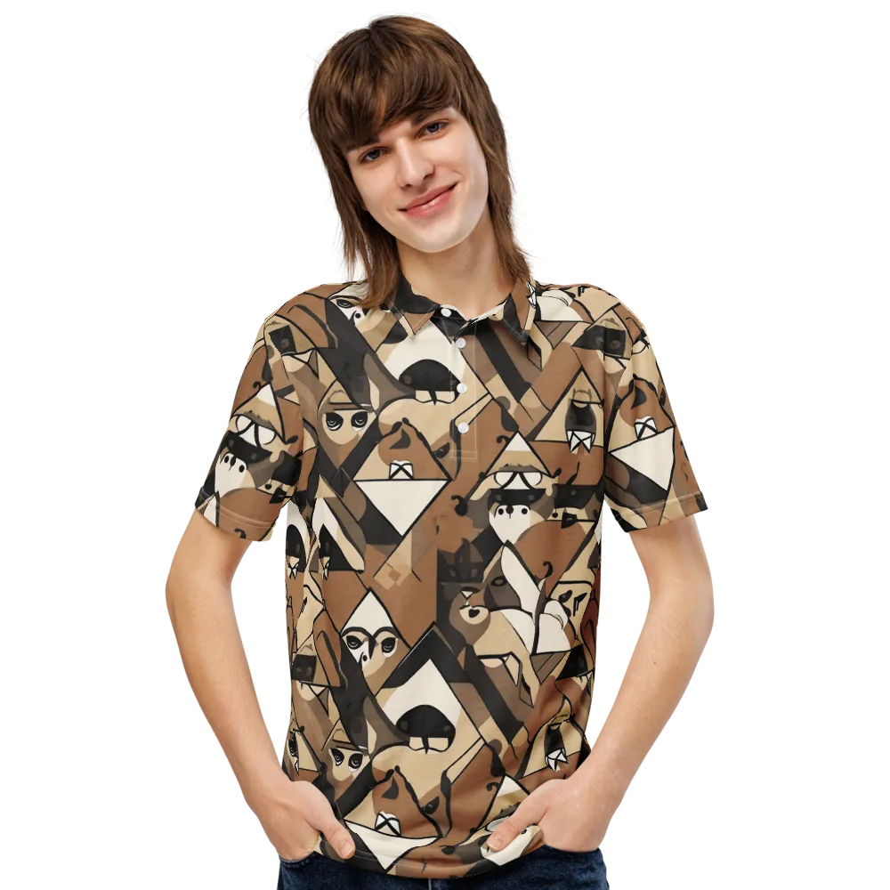 Sepia Menagerie on Men's Slim Fit Polo Shirt — Front