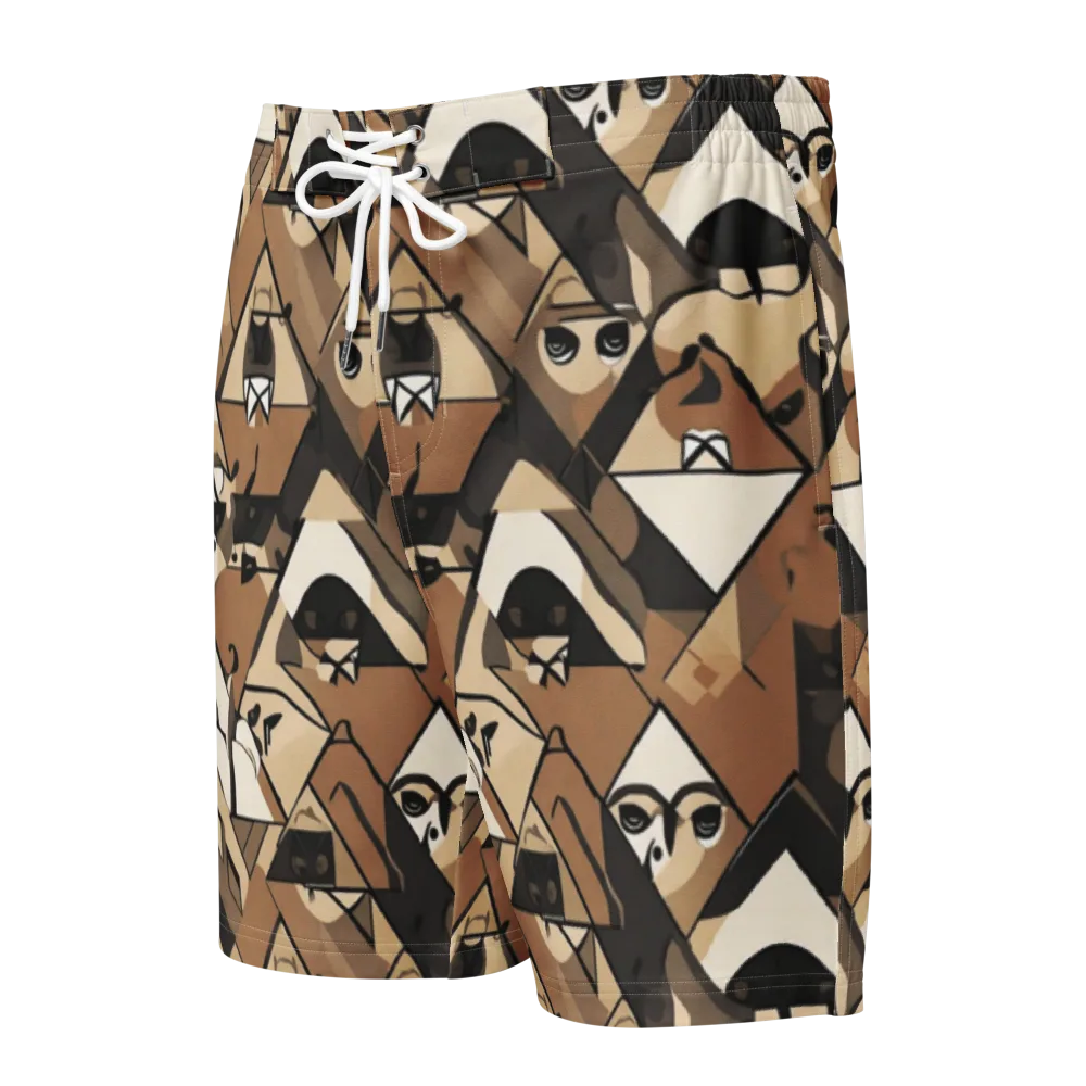 Sepia Menagerie on Men's Board Shorts — Front