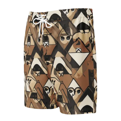 Sepia Menagerie on a Men's Board Shorts