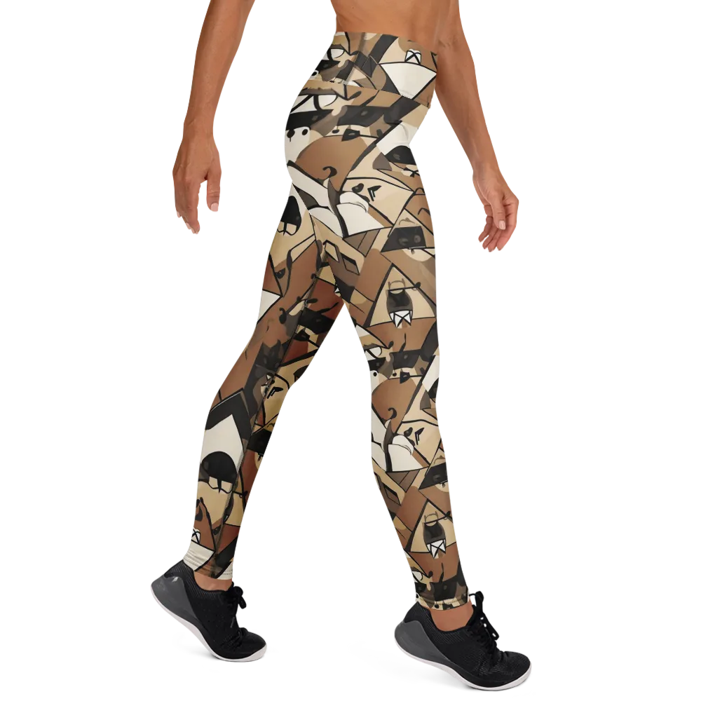 Sepia Menagerie on Yoga Leggings — Right