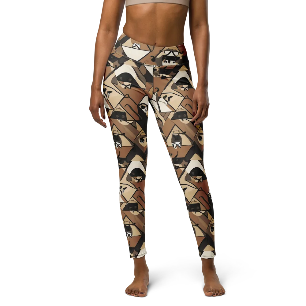 Sepia Menagerie on Yoga Leggings — Front