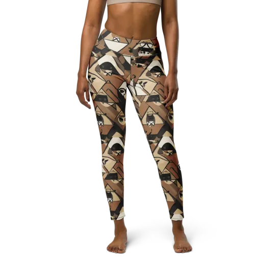 Sepia Menagerie on a Yoga Leggings