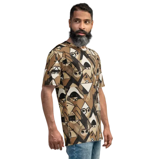 Sepia Menagerie on a Men's Crew Neck T-Shirt