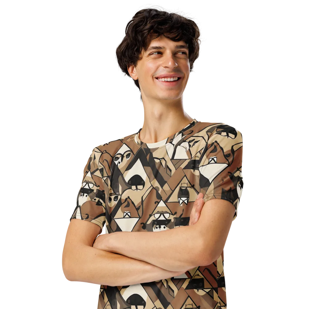 Sepia Menagerie on Men's Crew Neck T-Shirt — Left Front