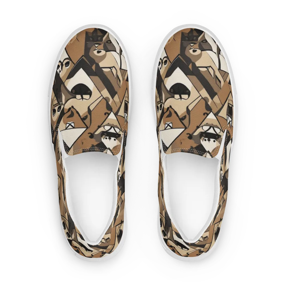 Sepia Menagerie on Men's Slip-On Canvas Shoes — Front