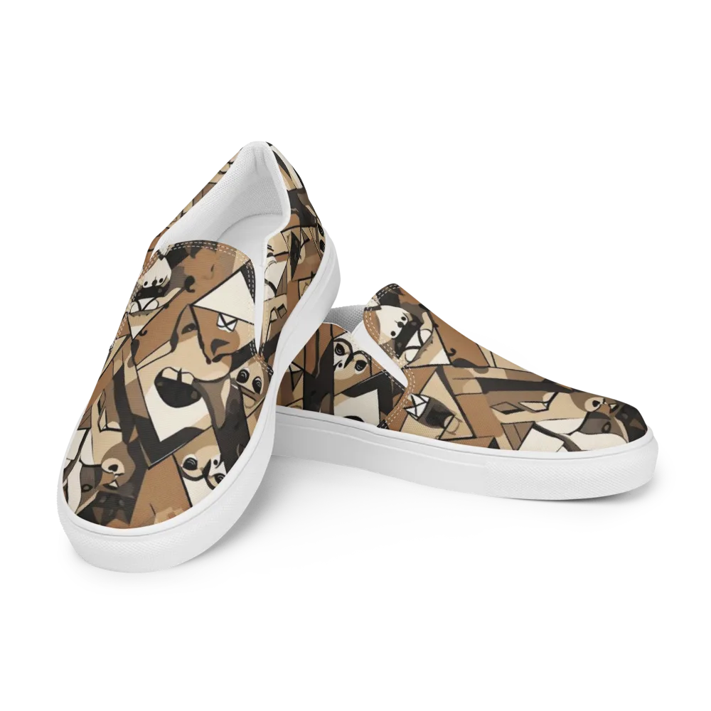 Sepia Menagerie on Men's Slip-On Canvas Shoes — Left Front