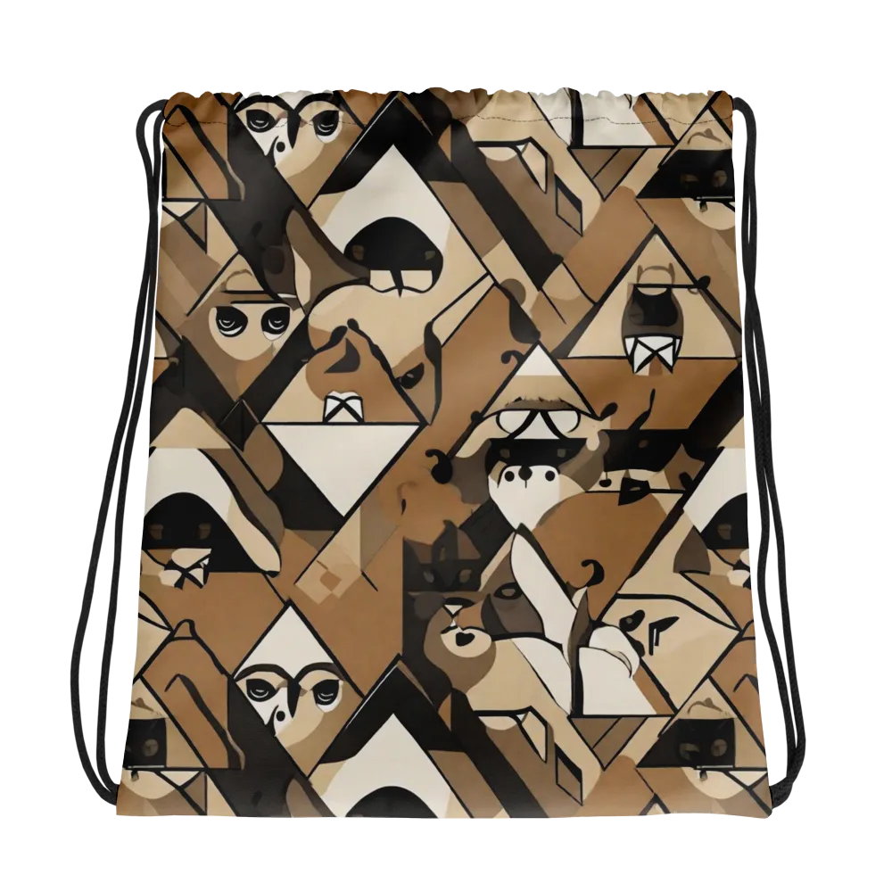 Sepia Menagerie on Drawstring Bag — Photo