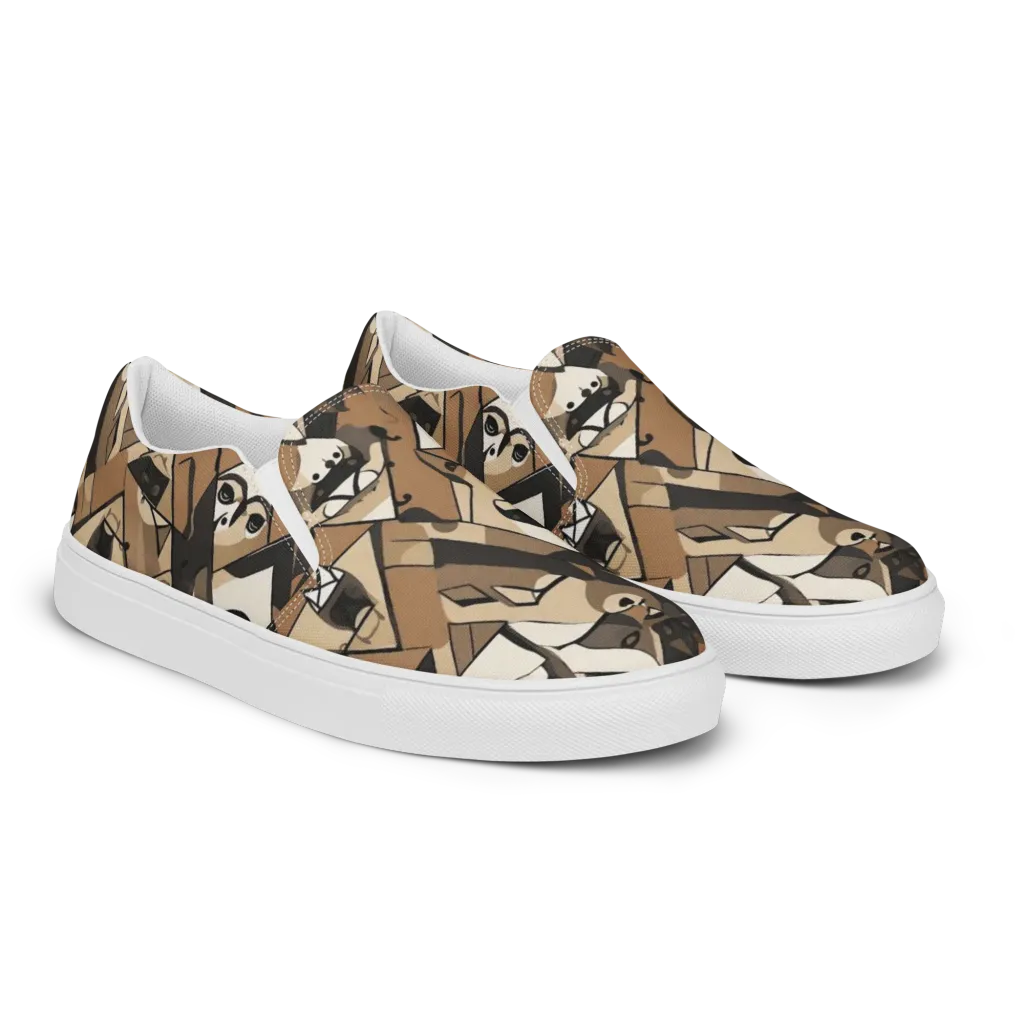 Sepia Menagerie on Women's Slip-On Canvas Shoes — Right Front