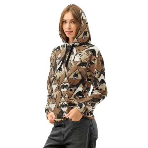 Sepia Menagerie on a Cotton Hoodie