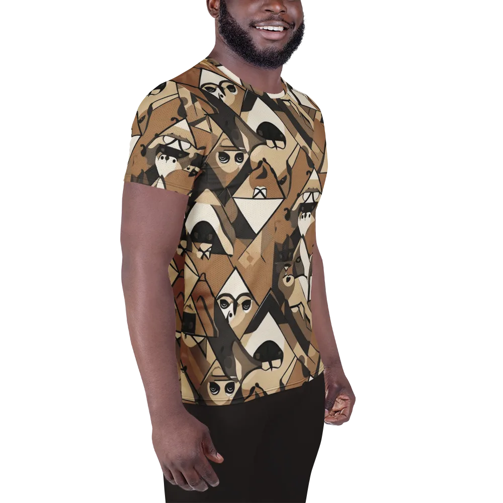 Sepia Menagerie on Men's Athletic T-Shirt — Right