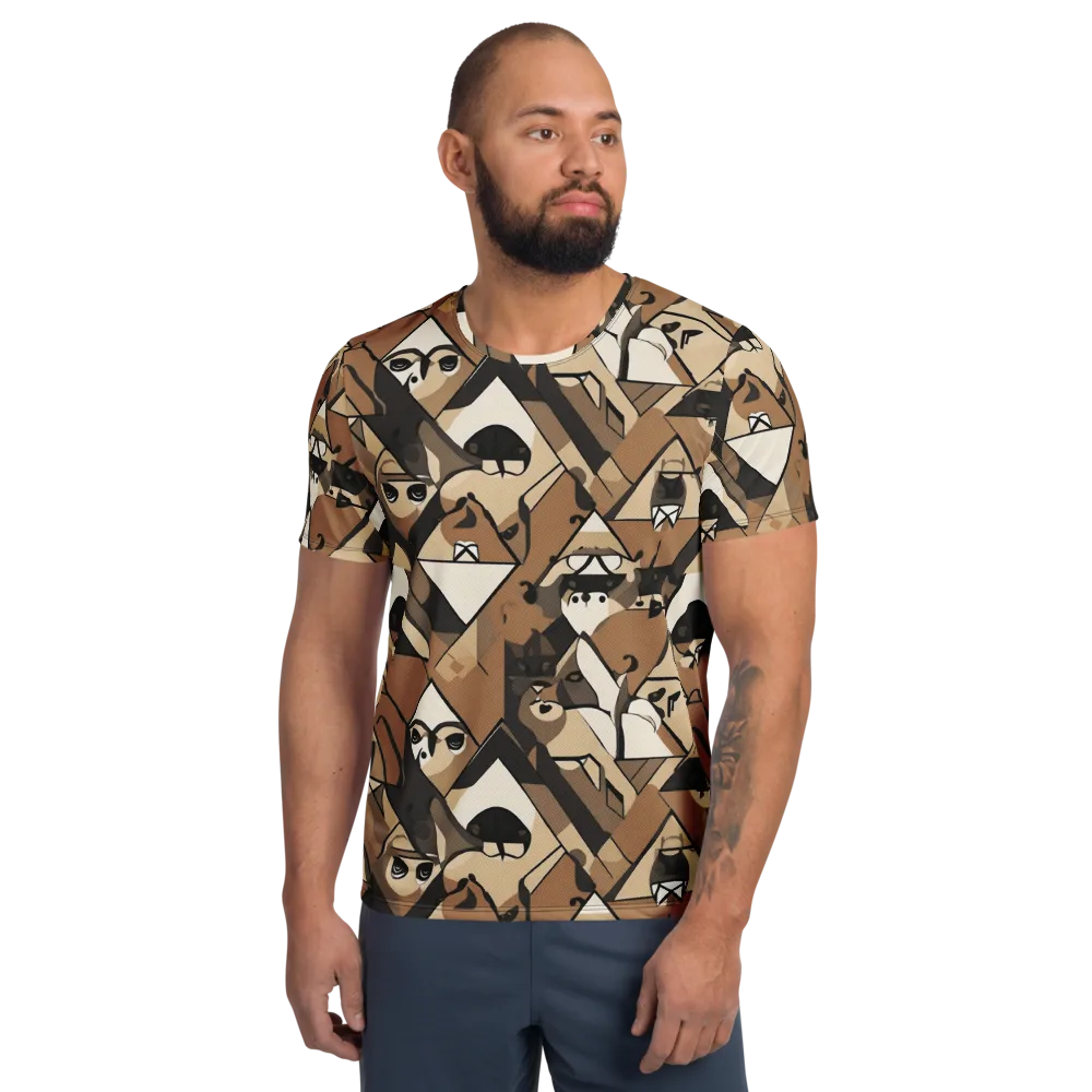 Sepia Menagerie on Men's Athletic T-Shirt — Front