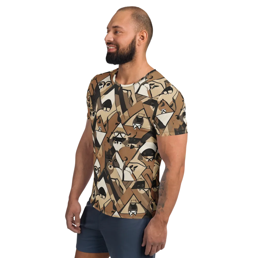 Sepia Menagerie on Men's Athletic T-Shirt — Left