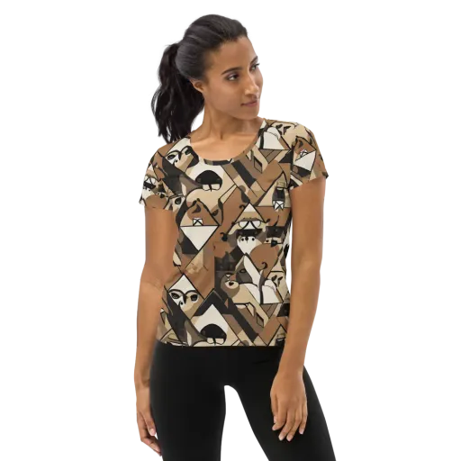 Sepia Menagerie on a Women's Athletic T-Shirt