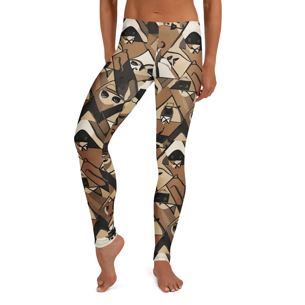 Sepia Menagerie on Leggings — Front