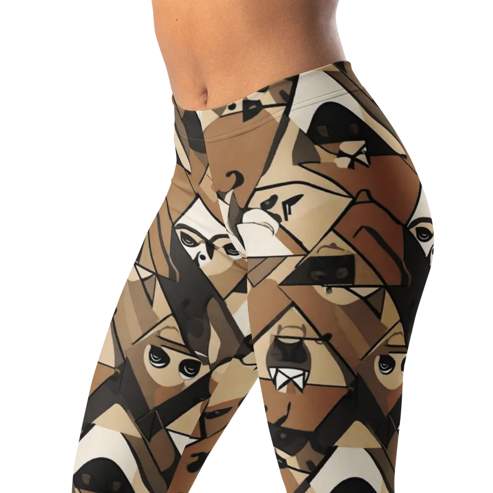 Sepia Menagerie on Leggings — Left Front