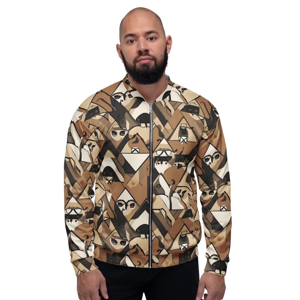Sepia Menagerie on Bomber Jacket — Front
