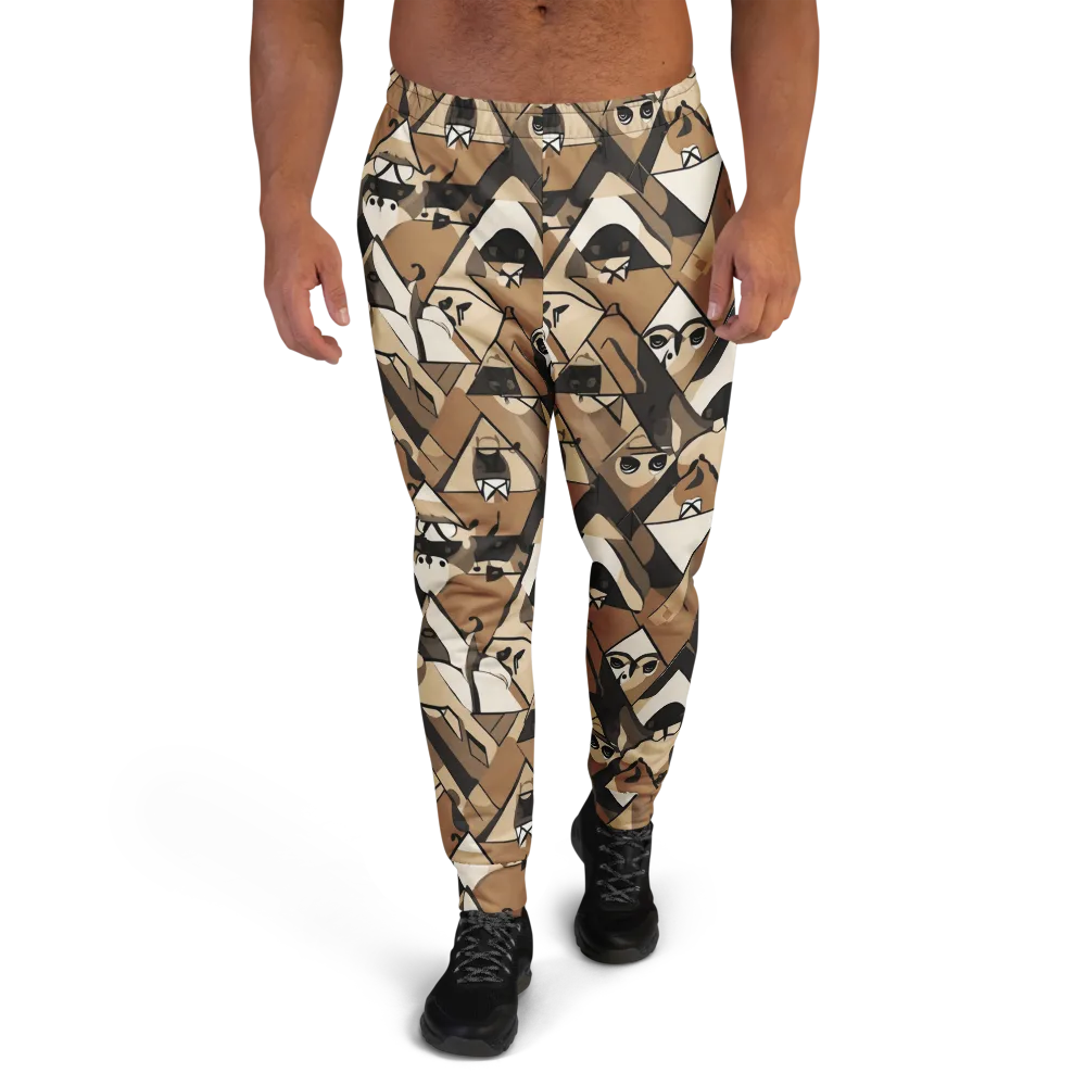 Sepia Menagerie on Men's Joggers — Front