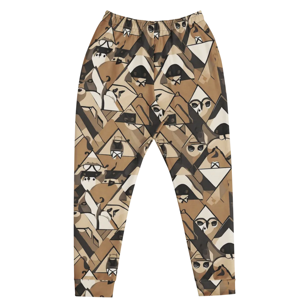 Sepia Menagerie on Men's Joggers — Front