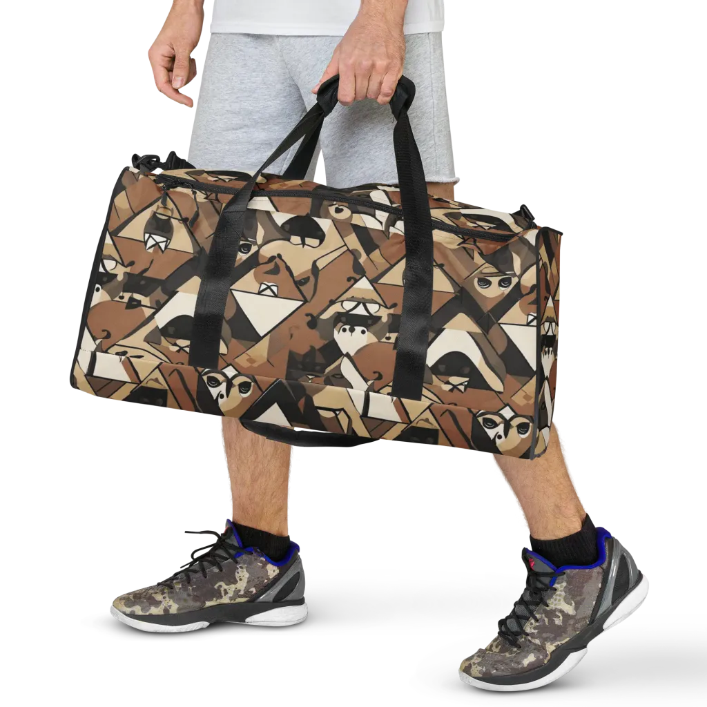 Sepia Menagerie on Duffle Bag — Front