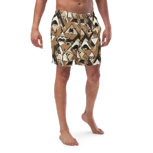 Sepia Menagerie on a Swim Trunks
