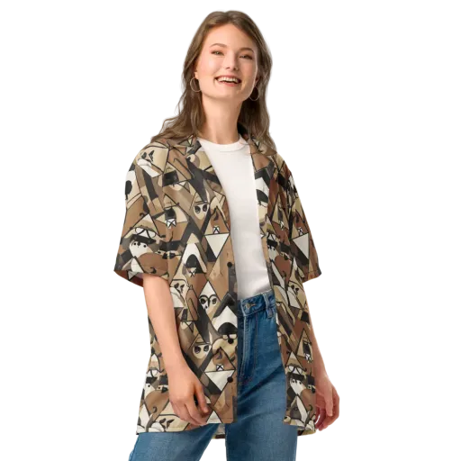 Sepia Menagerie on a Button Shirt