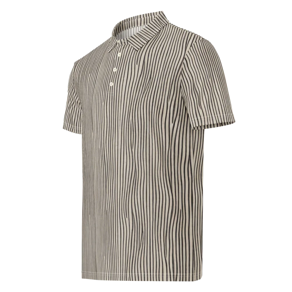 Charcoal Grain on Men's Slim Fit Polo Shirt — Left Front