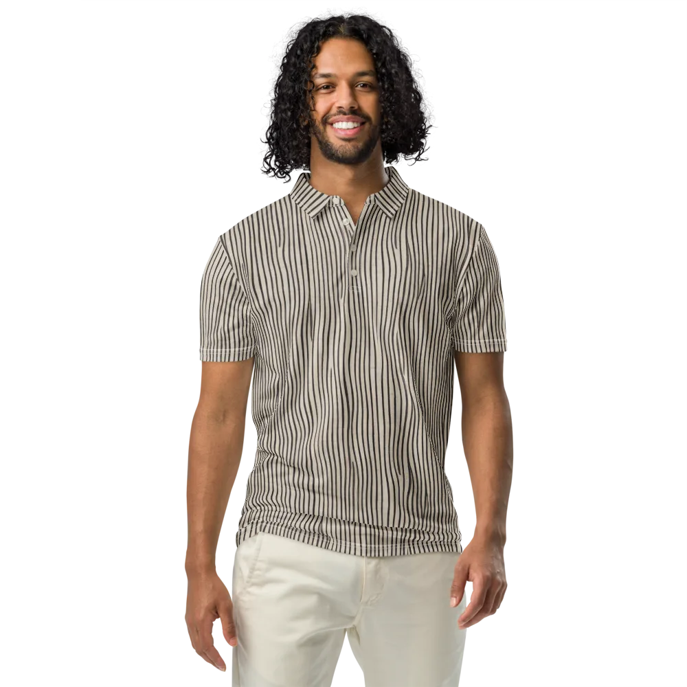 Charcoal Grain on Men's Slim Fit Polo Shirt — Front