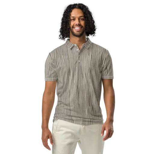 Charcoal Grain on a Men's Slim Fit Polo Shirt