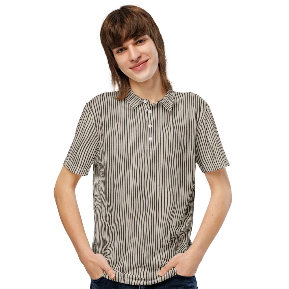 Charcoal Grain on Men's Slim Fit Polo Shirt — Front