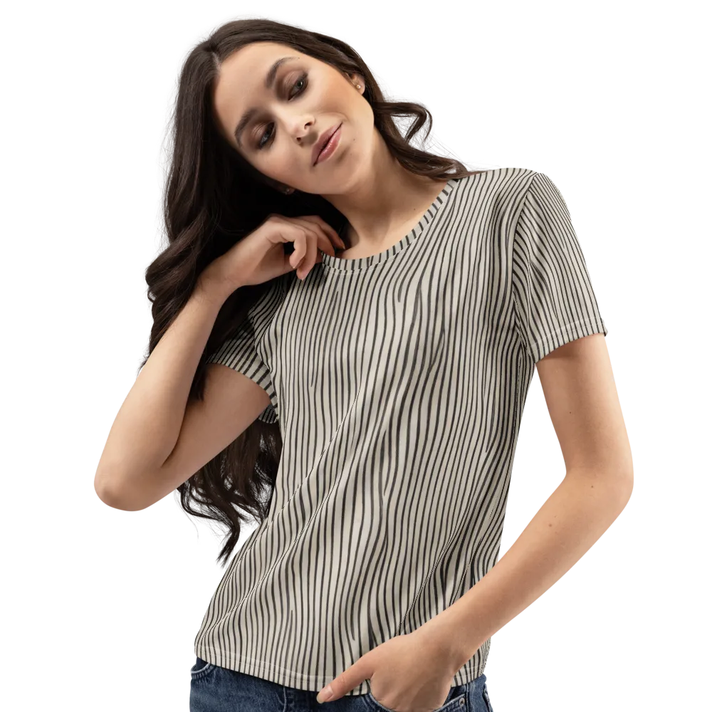 Charcoal Grain on Women's Crew Neck T-Shirt — Left Front