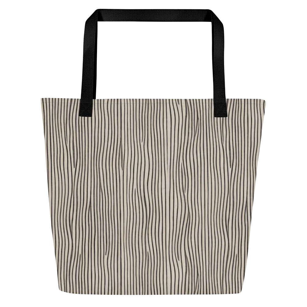 Charcoal Grain on Large Tote Bag W/ Pocket — Front