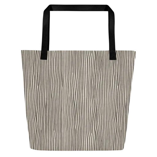 Charcoal Grain on a Large Tote Bag W/ Pocket