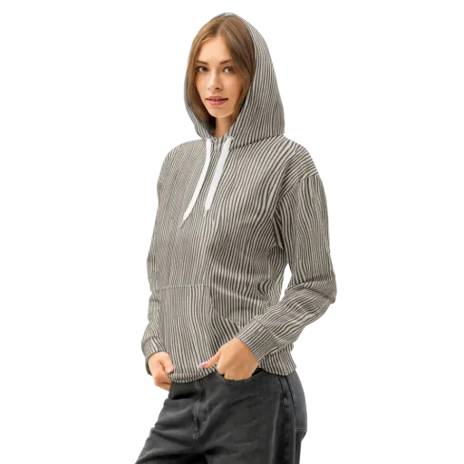 Charcoal Grain on a Cotton Hoodie