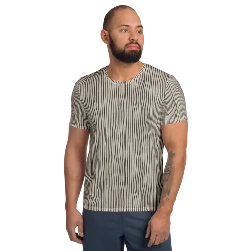 Charcoal Grain on a Men's Athletic T-Shirt