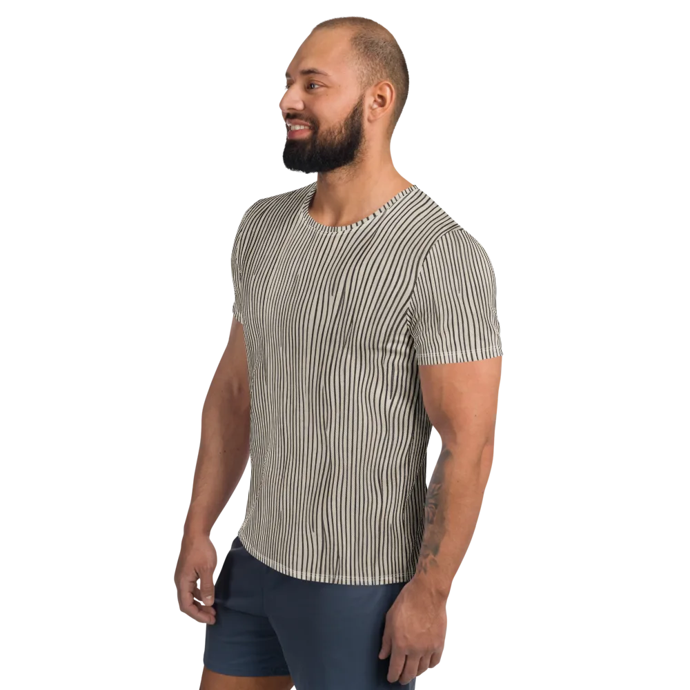 Charcoal Grain on Men's Athletic T-Shirt — Left