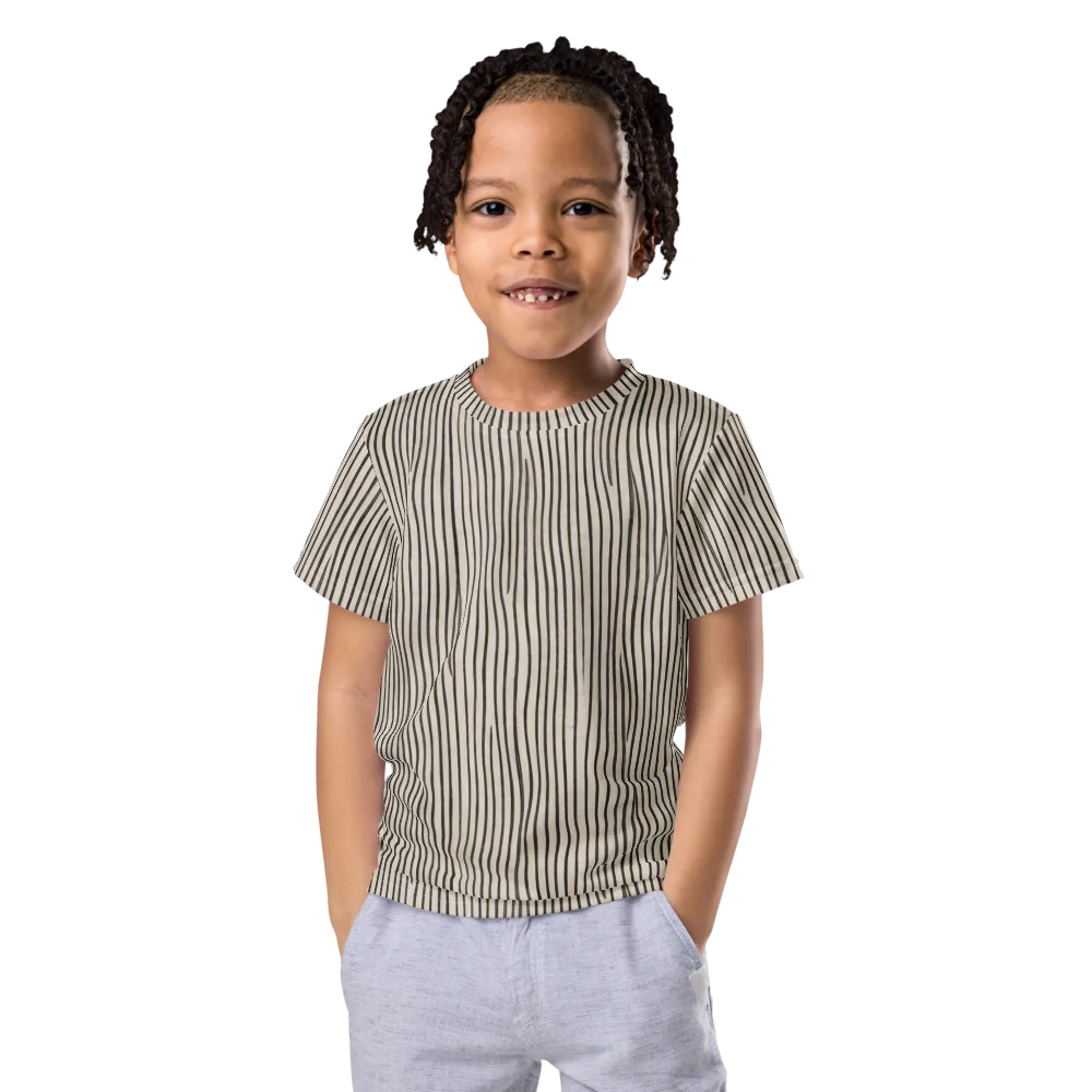Charcoal Grain on Kids Crew Neck T-Shirt — Front