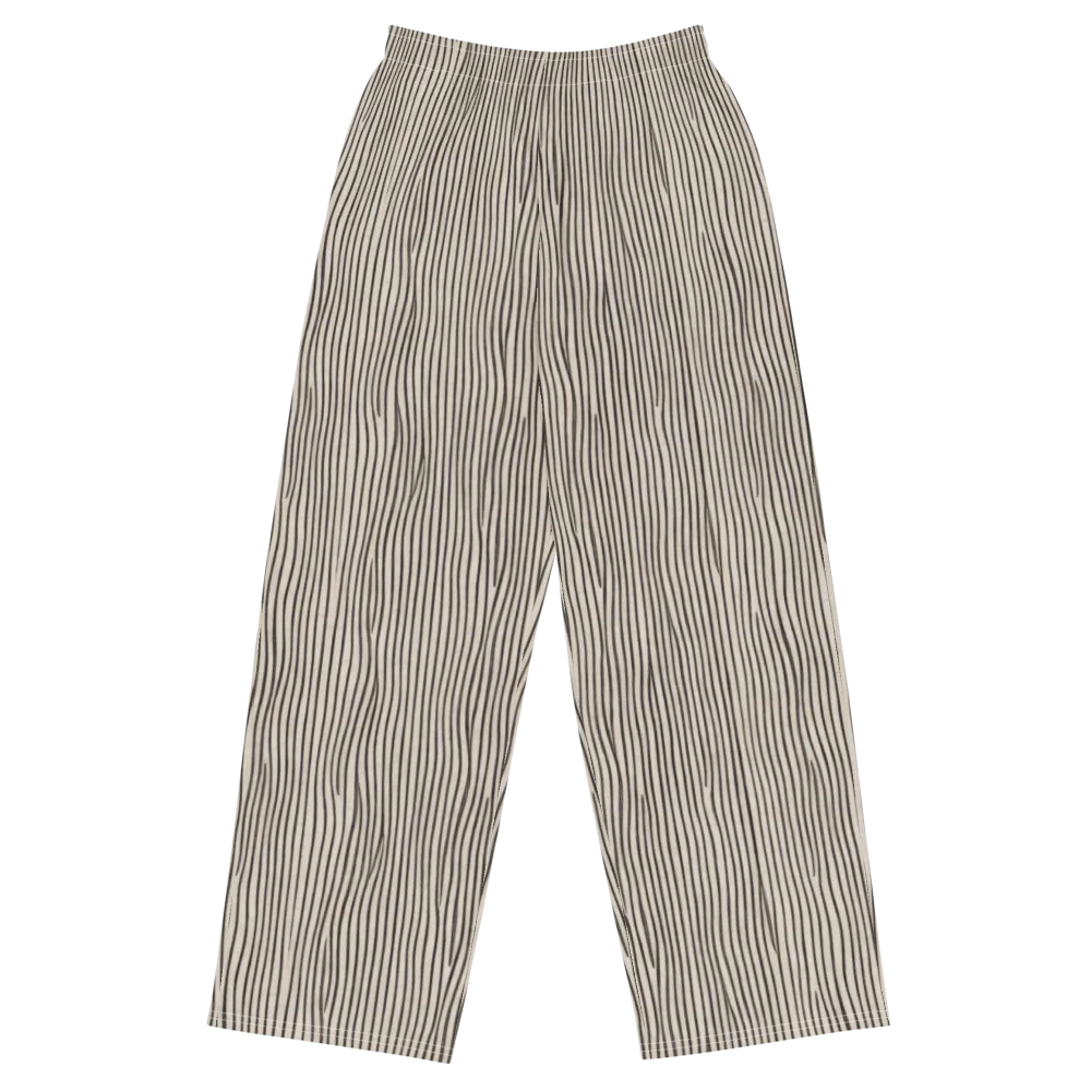 Charcoal Grain on Wide-Leg Pants — Front
