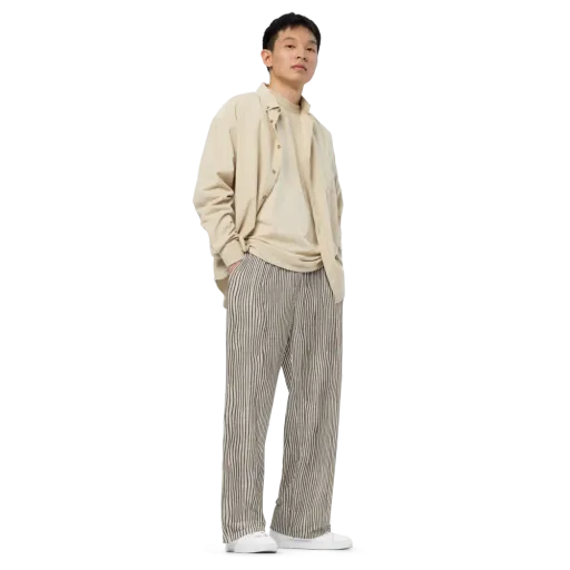 Charcoal Grain on a Wide-Leg Pants