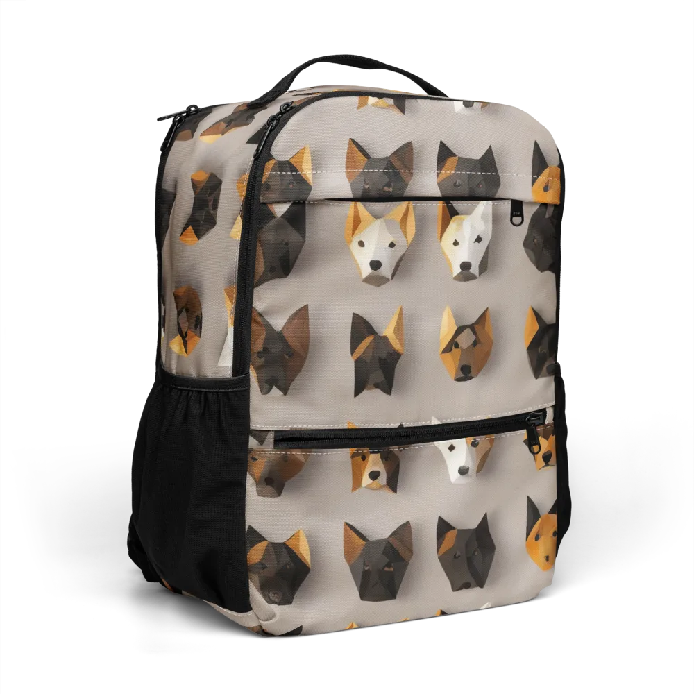 Low-poly Canine on Utility Backpack — Right Front