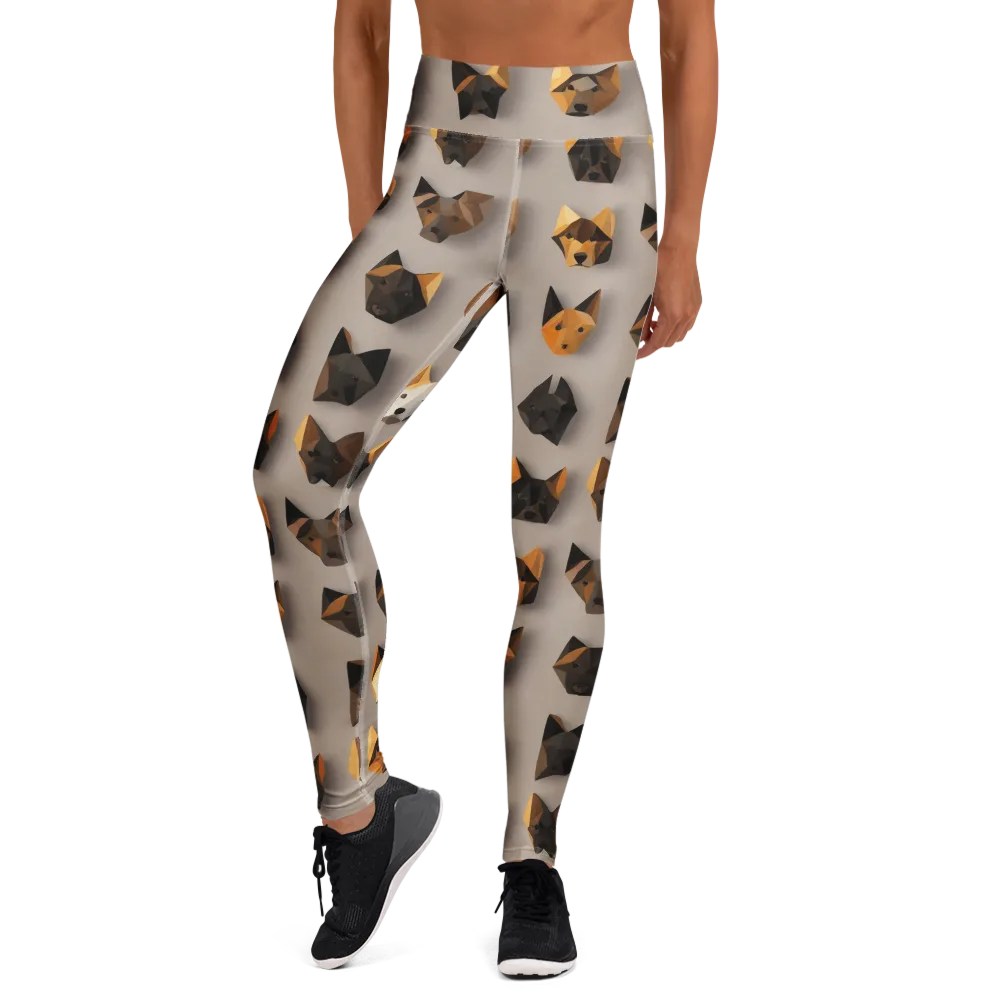 Low-poly Canine on Yoga Leggings — Front