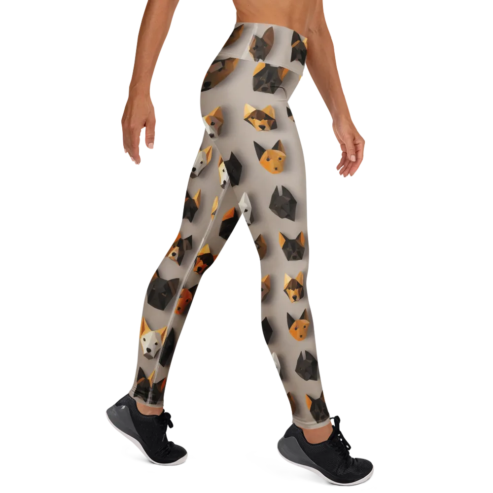Low-poly Canine on Yoga Leggings — Right
