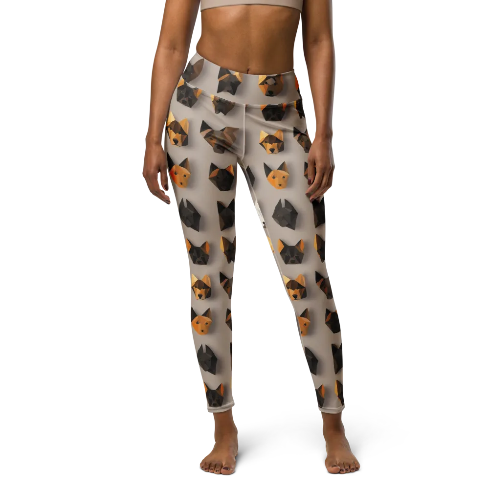 Low-poly Canine on Yoga Leggings — Front